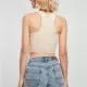 Дамски топ в цвят екрю Ladies Cropped Rib Top softseagrass, Топове - Hoodstyle.bg