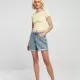 Дамски топ в светложълто Ladies Off Shoulder Rib Tee, Тениски - Hoodstyle.bg