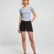 Дамски топ в светлосиньо Ladies Off Shoulder Rib Tee, Тениски - Hoodstyle.bg
