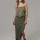 Дамска свободна рокля в тъмнозелен цвят Urban Classics Bandeau, Рокли - Hoodstyle.bg