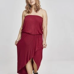Дамска свободна рокля в тъмночервен цвят Urban Classics Bandeau
