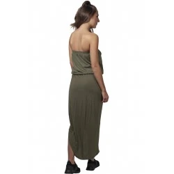 Дамска свободна рокля в тъмнозелен цвят Urban Classics Bandeau