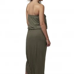 Дамска свободна рокля в тъмнозелен цвят Urban Classics Bandeau