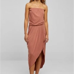 Дамска дълга рокля в цвят праскова Urban Classics Ladies Dress