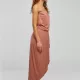 Дамска дълга рокля в цвят праскова Urban Classics Ladies Dress, Рокли - Hoodstyle.bg