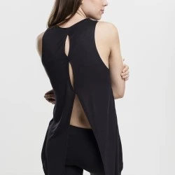 Дамски потник в черен цвят Urban Classics Ladies HiLo Viscose Top black 