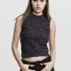 Дамски топ Urban Classics Ladies Space Dye Top blk/wht, Топове - Hoodstyle.bg