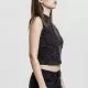 Дамски топ Urban Classics Ladies Space Dye Top blk/wht, Топове - Hoodstyle.bg