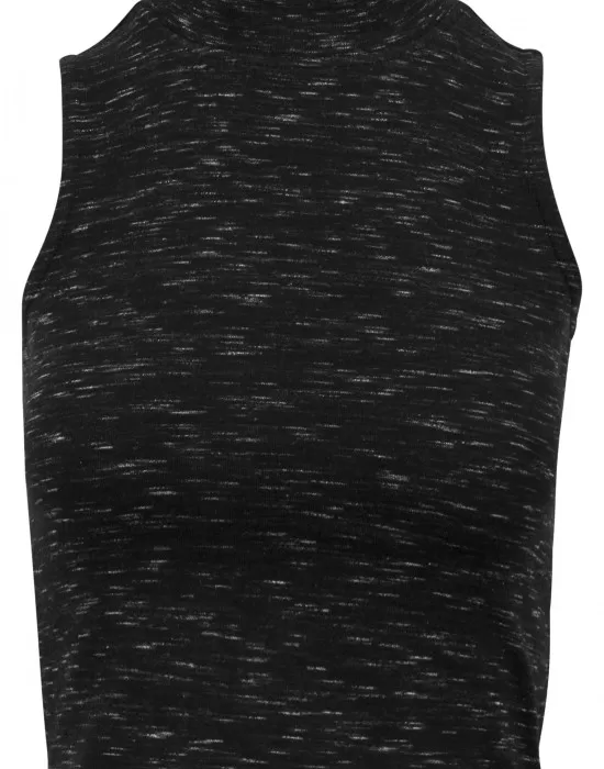 Дамски топ Urban Classics Ladies Space Dye Top blk/wht, Топове - Hoodstyle.bg