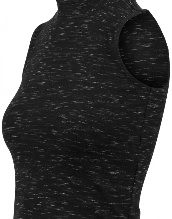 Дамски топ Urban Classics Ladies Space Dye Top blk/wht, Топове - Hoodstyle.bg