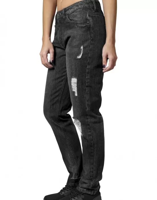 Дамски дънки в черно Urban Classics Ladies Boyfriend Denim Pants, Дънки - Hoodstyle.bg