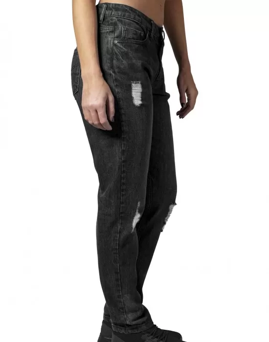 Дамски дънки в черно Urban Classics Ladies Boyfriend Denim Pants, Дънки - Hoodstyle.bg