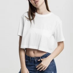 Дамска къса и широка тениска в бяло Oversized Urban Classics