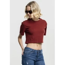 Дамска къса и широка тениска в тъмночервено Oversized Urban Classics