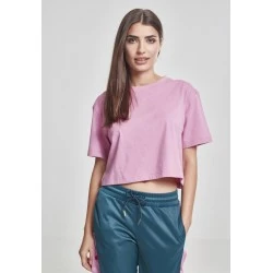 Дамска къса и широка тениска в розово Oversized Urban Classics coolpink