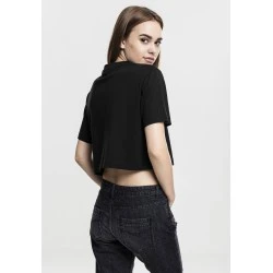 Дамска къса и широка тениска в черно Oversized Urban Classics