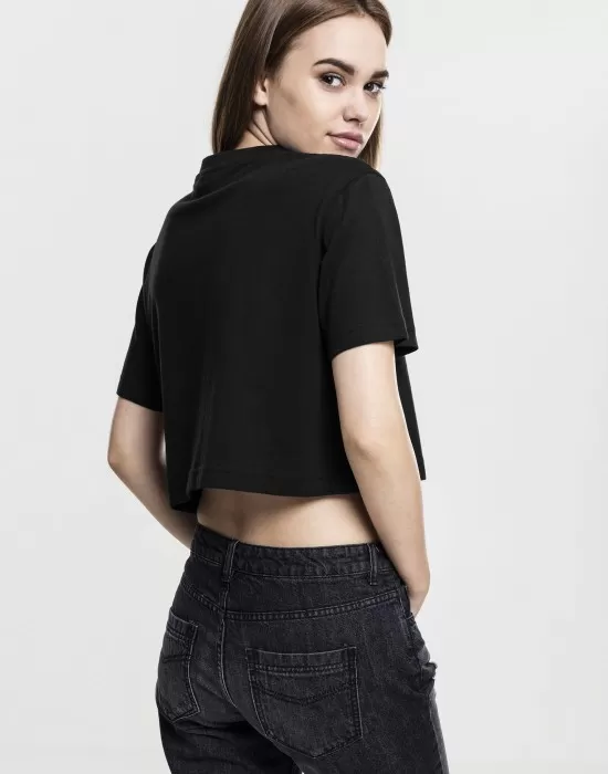 Дамска къса и широка тениска в черно Oversized Urban Classics, Тениски - Hoodstyle.bg