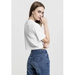 Дамска къса и широка тениска в бяло Oversized Urban Classics