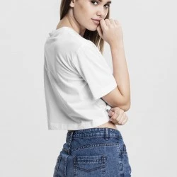 Дамска къса и широка тениска в бяло Oversized Urban Classics