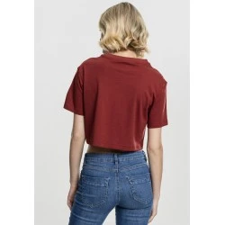 Дамска къса и широка тениска в тъмночервено Oversized Urban Classics