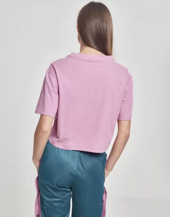 Дамска къса и широка тениска в розово Oversized Urban Classics coolpink, Тениски - Hoodstyle.bg