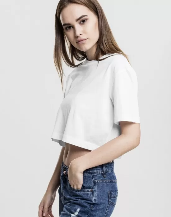 Дамска къса и широка тениска в бяло Oversized Urban Classics, Тениски - Hoodstyle.bg