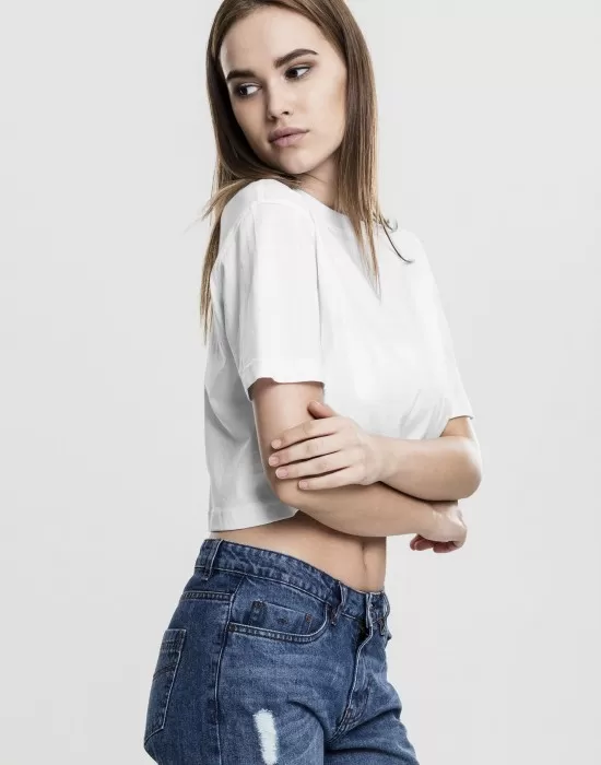 Дамска къса и широка тениска в бяло Oversized Urban Classics, Тениски - Hoodstyle.bg