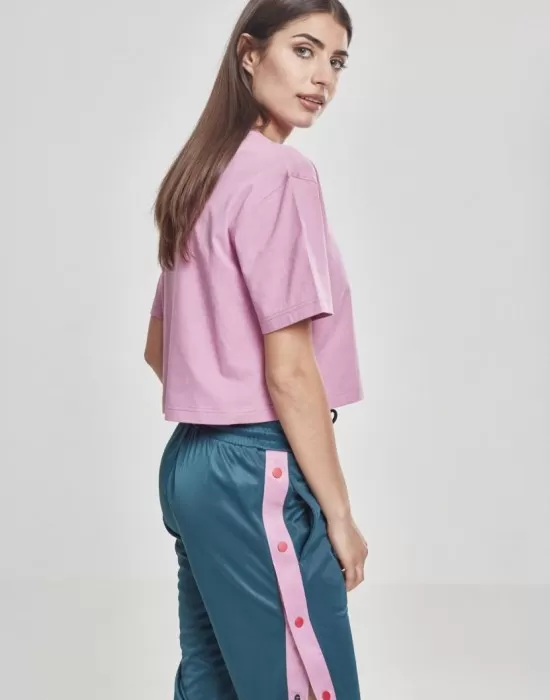 Дамска къса и широка тениска в розово Oversized Urban Classics coolpink, Тениски - Hoodstyle.bg