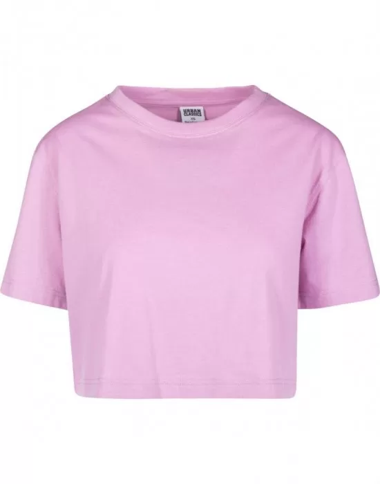 Дамска къса и широка тениска в розово Oversized Urban Classics coolpink, Тениски - Hoodstyle.bg