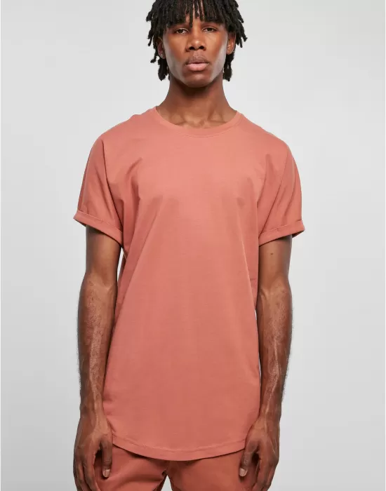 Мъжка дълга тениска в цвят праскова Urban Classics Long Shaped Tee, Тениски - Hoodstyle.bg
