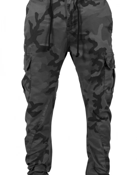 Мъжки камуфлажен карго панталон Urban Classics grey camo, Панталони - Hoodstyle.bg