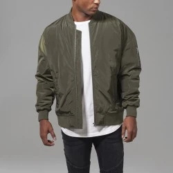 Мъжко яке, тип бомбър Urban Classics Oversized в цвят маслина