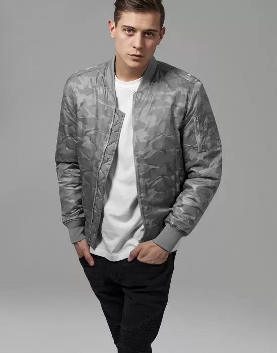 Мъжко яке тип бомбър Urban Classics stone в камуфлаж