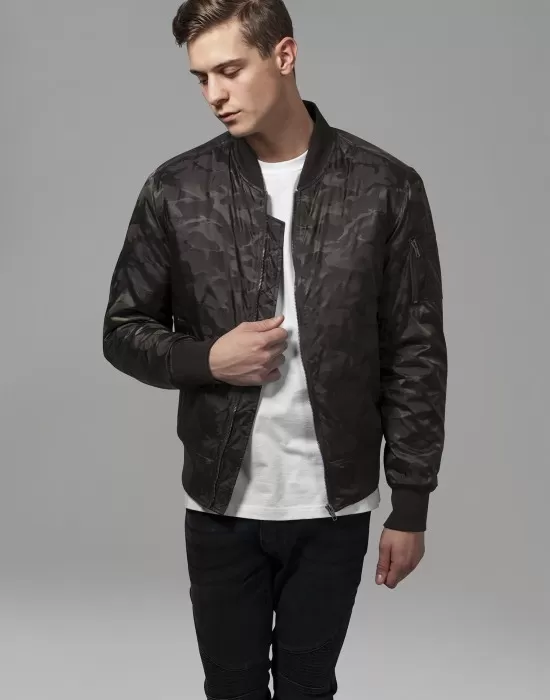 Мъжко камуфлажно яке тип бомбър Urban Classics в цвят тъмна маслина, Бомбъри - Hoodstyle.bg