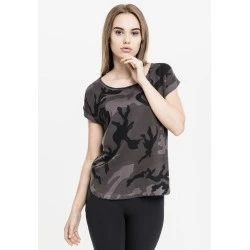 Дамска тениска в тъмен камуфлаж Urban Classics Ladies Camo Back Shaped Tee dark camo 