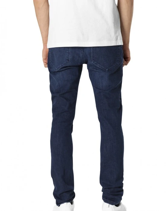 Мъжки Дънки Slim Fit Knee Cut Denim Pants dark blue 38