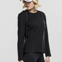 Дамска блуза в черен цвят Urban Classics Ladies Athletic Interlock Crewneck black 