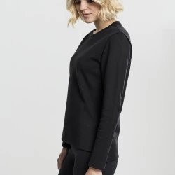 Дамска блуза в черен цвят Urban Classics Ladies Athletic Interlock Crewneck black 