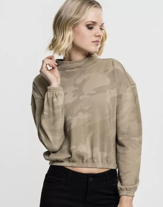 Дамско камуфлажно поло Urban Classics sand camo, Топове - Hoodstyle.bg