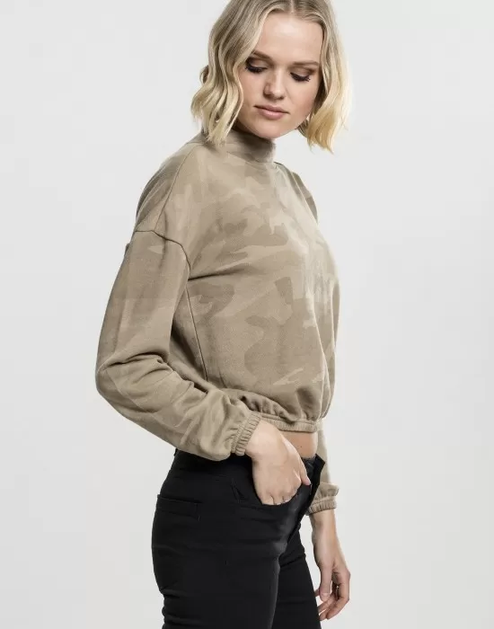 Дамско камуфлажно поло Urban Classics sand camo, Топове - Hoodstyle.bg