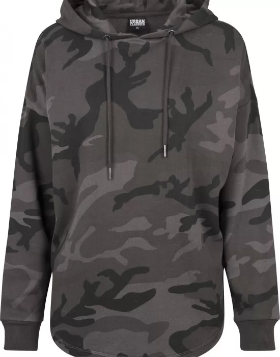 Дамски суичър в тъмносив камуфлаж Urban Classics Ladies Oversized Camo Hoody, Суичъри - Hoodstyle.bg