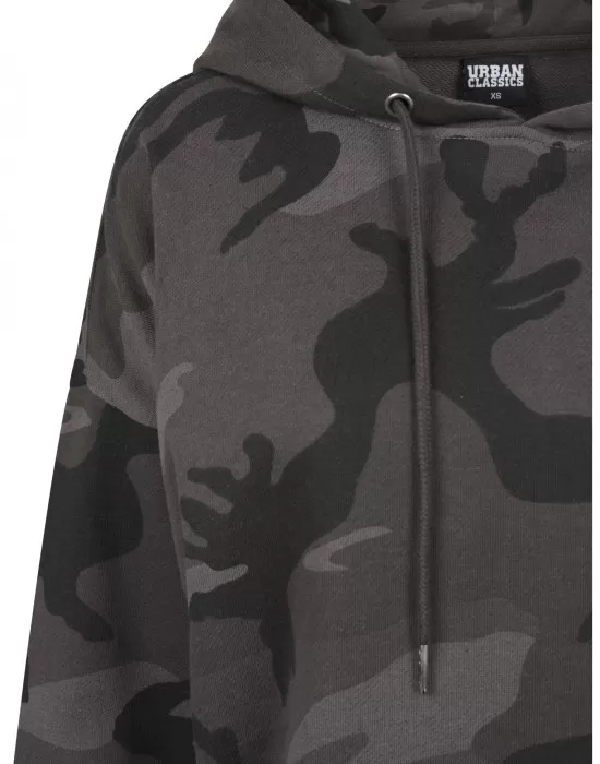 Дамски суичър в тъмносив камуфлаж Urban Classics Ladies Oversized Camo Hoody, Суичъри - Hoodstyle.bg