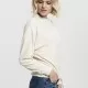 Дамска кадифена блуза в пясъчен цвят Urban Classics Ladies Oversized Velvet Crew sand, Блузи - Hoodstyle.bg