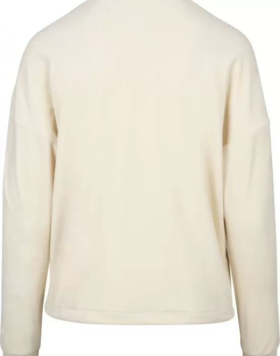 Дамска кадифена блуза в пясъчен цвят Urban Classics Ladies Oversized Velvet Crew sand, Блузи - Hoodstyle.bg