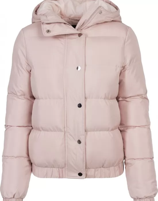 Дамско яке Urban Classics Hooded Puffer в светлорозов цвят, Якета - Hoodstyle.bg