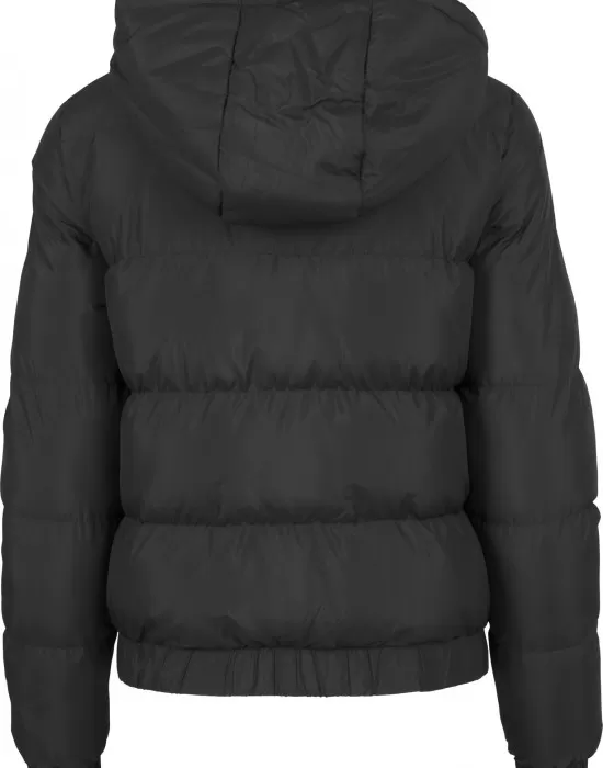 Дамско яке в черно от Urban Classics Ladies Hooded Puffer, Якета - Hoodstyle.bg