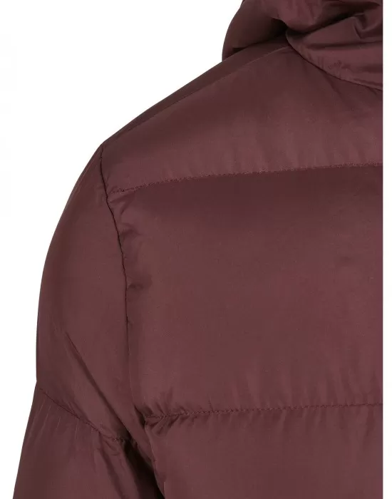 Дамско яке в червено от Urban Classics Ladies Hooded Puffer, Якета - Hoodstyle.bg