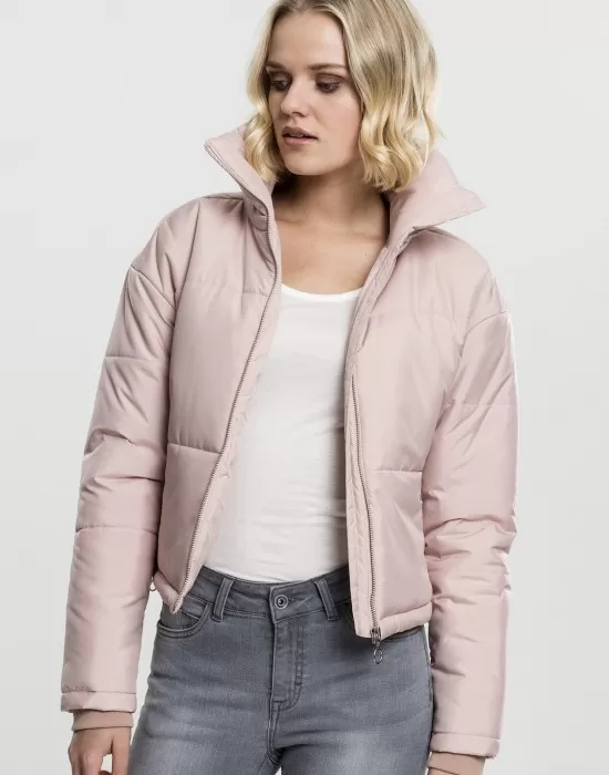 Дамско яке Urban Classics High Neck в розов цвят, Якета - Hoodstyle.bg
