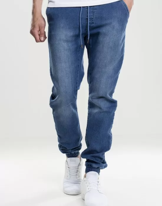 Мъжки сини дънки с връзки Urban Classics, Дънки - Hoodstyle.bg