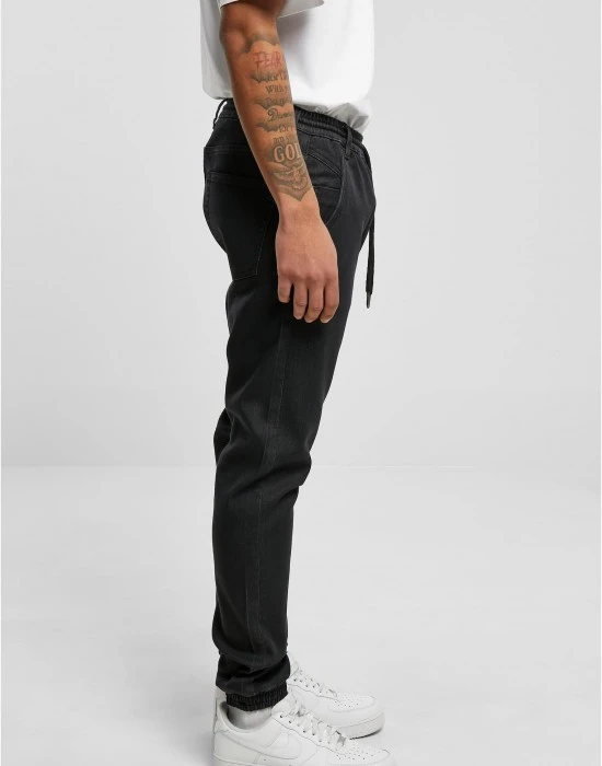 Мъжки Дънки Knitted Denim Jogpants realblack washed XXL
